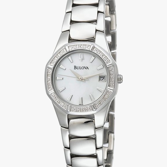 Bulova | Accessories | Bulova Womens Diamond Accented Calendar Watch |  Poshmark